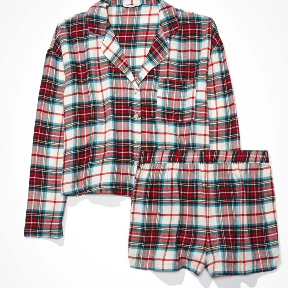 American Eagle Plaid Flannel Pajama Set
